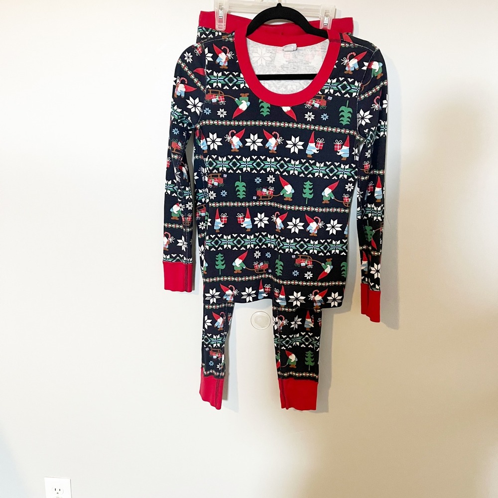 Hanna Anderson gnome fair isle holiday Christmas pajamas‎ women's small